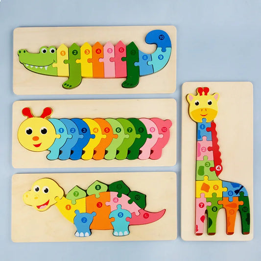 Animal-Themed Wooden Montessori Puzzle Toys - MotherNest