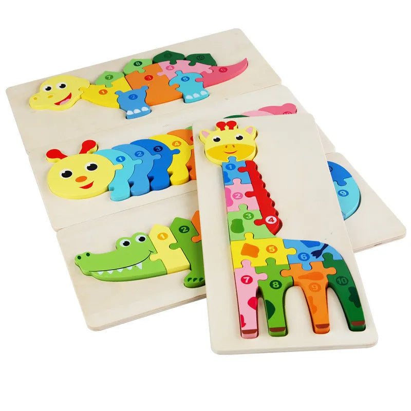 Animal-Themed Wooden Montessori Puzzle Toys - MotherNest