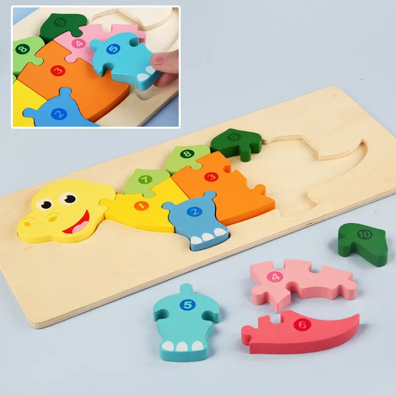 Animal-Themed Wooden Montessori Puzzle Toys - MotherNest