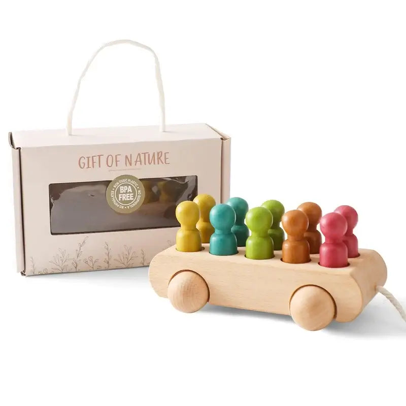 Wooden Trolley- Baby Learning Toys - MotherNest