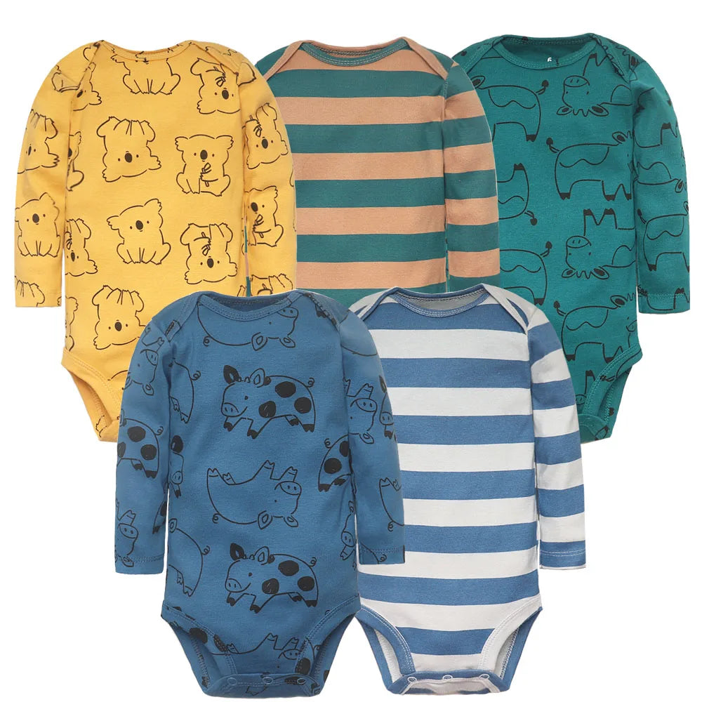 Baby 5-pack Long Sleeve Original Bodysuits - MotherNest