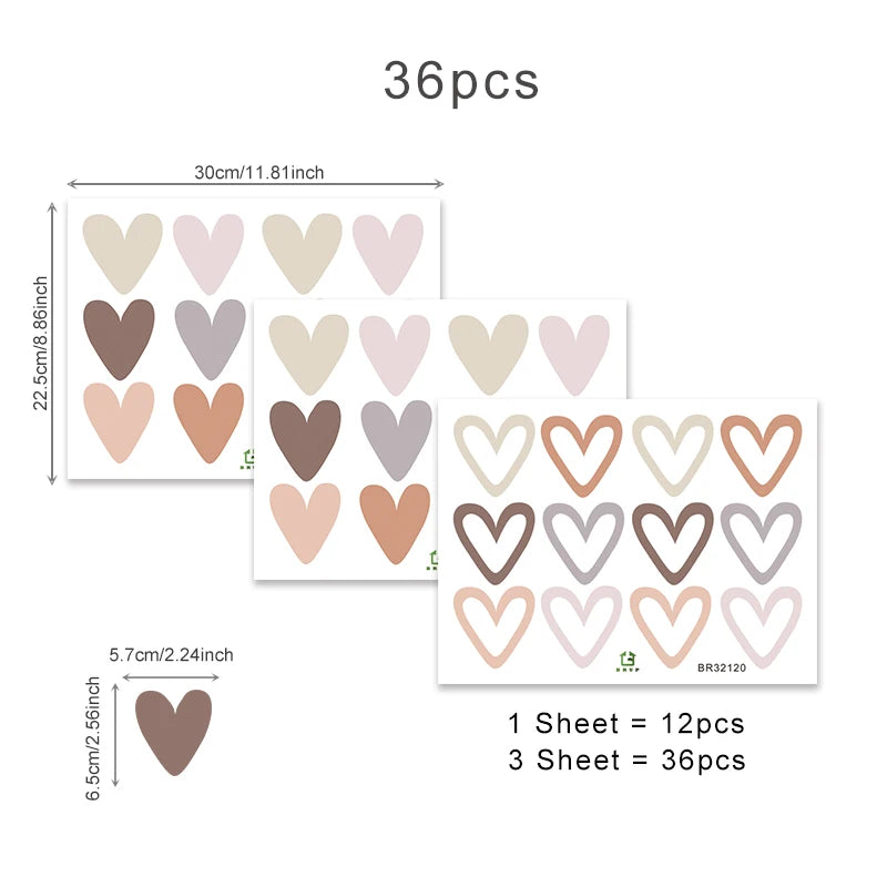 36pcs Heart Wall Decor Set - MotherNest