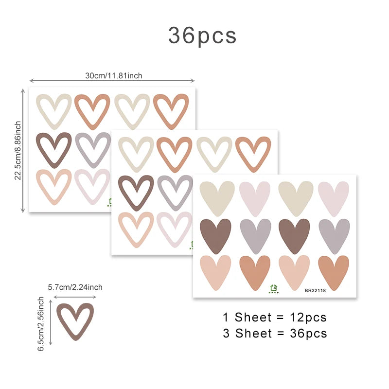 36pcs Heart Wall Decor Set - MotherNest