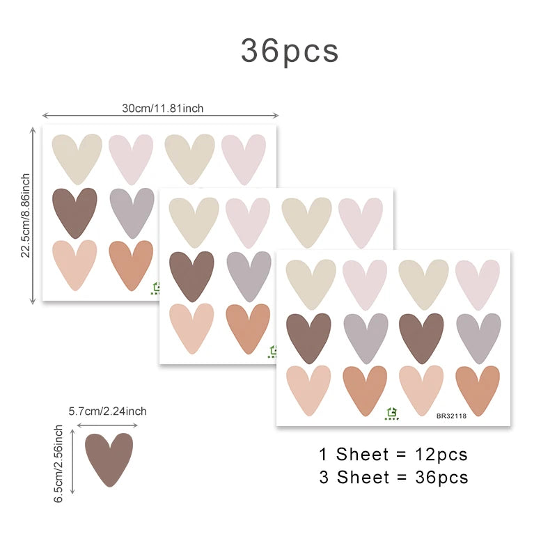 36pcs Heart Wall Decor Set - MotherNest