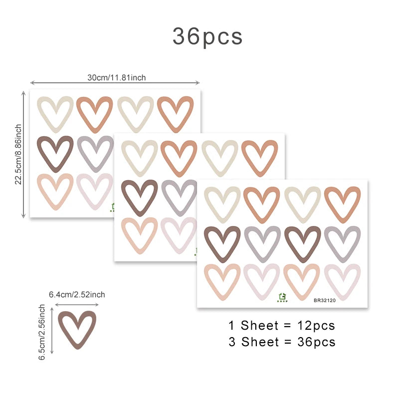 36pcs Heart Wall Decor Set - MotherNest