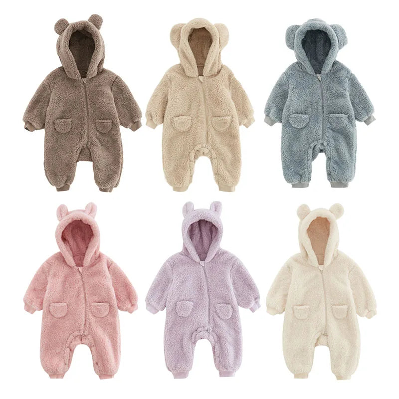 Warm Fleece Baby Rompers for Newborns - MotherNest