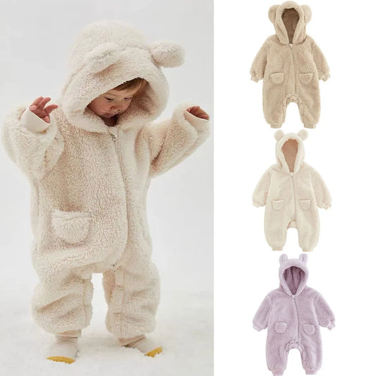 Warm Fleece Baby Rompers for Newborns - MotherNest